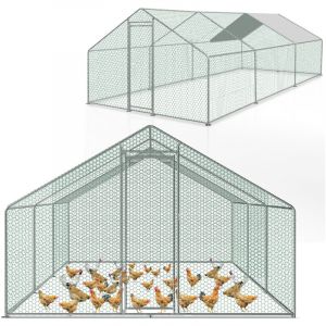 Einfeben Enclos poulailler parc grillagé acier galvanisé Cage parc enclos pour animaux 2x3 m