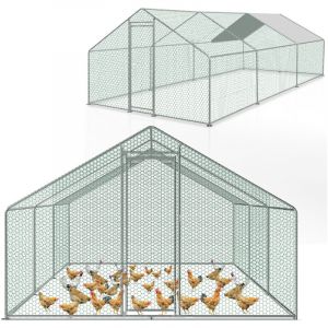 Enclos poulailler parc grillagé acier galvanisé Cage parc enclos pour animaux 2x3 m - Swanew