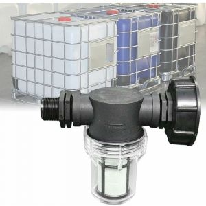 Raccord de Robinet pour Cuve 1000L rtgpt, Adaptateur S60x6 avec Filtre Intégré, Connexion Tuyau de Jardin 3/4'' pour Collecteur d'Eau de Pluie