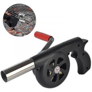 Vtizikl Souffleur de barbecue manuel Cuisine en plein air Souffleur &agrave; manivelle Camping Souffleur manuel