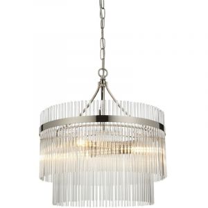 Endon - Marietta Plafonnier suspendu &agrave; 3 bras multiples, nickel brillant