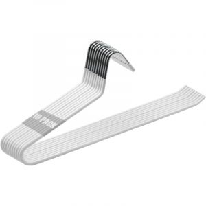 Lot de 10 Cintre Pantalon avec Extrémité Ouverte, Anti Glisse Cintres Porte, pour Jeans, Pantalons, Serviettes, Écharpes (Blanc)