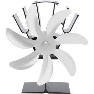 Ventilateur de po&ecirc;le &agrave; chaleur &agrave; 7 pales, en alliage d'aluminium, ventilateurs de chemin&eacute;e thermo&eacute;lectriques pour po&ecirc;les &agrave; bois, argent