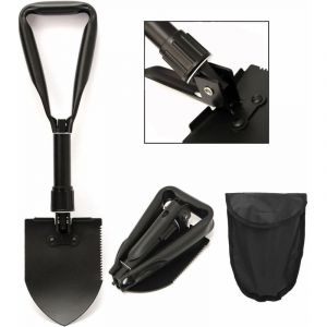 Multifonction Militaire Pelle Pioche Pliante en M&eacute;tal, Mini Survie Outil pour Camping Randonn&eacute;e Jardin Pelle