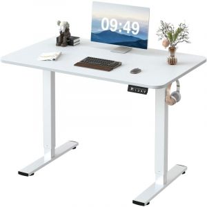 Devoko - Height-adjustable Standing Desk with Electric Motor, Computer Desk, Intelligent Memory Height,Collision Protection,100 cm,White