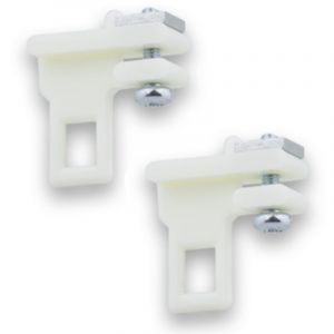 2x Suspendeur embout mobile polyamide ivoire pour tringle à rideaux 24 x 16mm Accessoire Conducteur Jonction Fenêtre Store Baie vitrée Ouverture