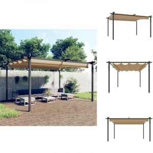 Vidaxl - Tonnelle de jardin avec toit rétractable 4x3 m Taupe - Tente De Jardin - Gazebo - Abri Solaire - Parasol - Auvent Pliable