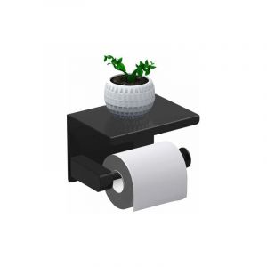 Aiperq - Porte Papier Toilette, Support Papier Rouleau sans Percage Derouleur Papier WC,Distributeur Papier avec Tablette, Acier inox sus 304, Colle