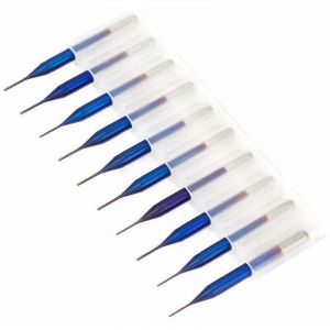 10pcs Cône Fraise en Carbure, Forets Fraises à noyer de Tungstène Bleu Enduit Fraises en Bout pour Machine de Gravure Carte de Circuit Imprimé SCM