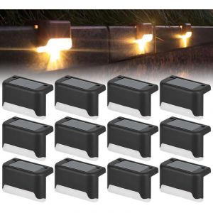 Lampe de cl&ocirc;ture solaire &eacute;tanche, lumi&egrave;re de pont solaire, lampe d'escalier, lampes solaires de jardin LED IP65 pour cl&ocirc;tures d'escalier de patio