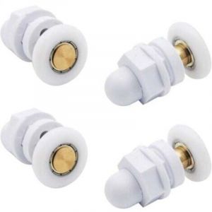 4PCS Roulettes de Douche Roue pour Porte de Douche Roulettes Coulissantes Rouleaux De Porte De Douche Laiton Cabine de Douche Porte a Roulette Roue