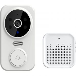 Sonnette vid&eacute;o &agrave; distance sans fil, Smart Home Wifi Door Bell Carillon de cam&eacute;ra de sonnette sans fil ext&eacute;rieur Interphone audio bidirectionnel