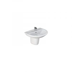Abitare - Demi-colonne pour lavabo suspendu en c&eacute;ramique blanc brillant - Rak Ceramics Karla