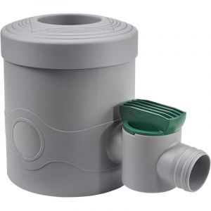 Garantia - Collecteur d'eau de pluie dn 68-100 avec robinet, gris incl. une cartouche de filtration