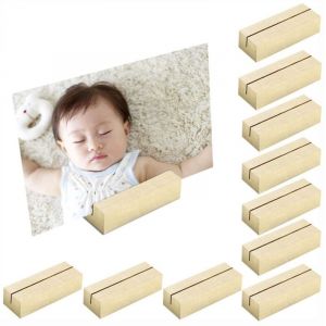 Porte Menu, Porte Menu Mariage 10pcs, Support Carte, Porte Nom Mariage, Bois Naturel Support Photo Carte, Porte-Cartes en Bois, pour Restaurants,