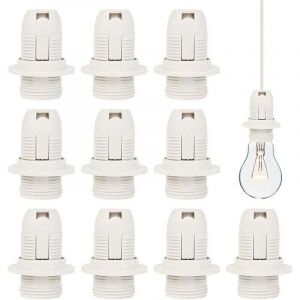 E14 Douille de Lampe 10 Pcs E14 Douille d&rsquo;Ampoule en Plastique 250V 2A Support de Douille de Lampe Vintage Adaptateur de Douille E14 pour Ampoule &agrave;