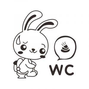 Memkey - Cartoon Lapin Toilettes Stickers wc drôles Stickers muraux pour Cartoon Animale Salle de Bains Décoration