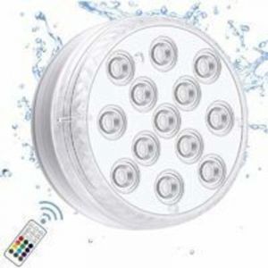 1 pi&egrave;ce Lampes &agrave; LED submersibles avec , t&eacute;l&eacute;commande RF, lampe de piscine &agrave; LED sous-marines IP68 &eacute;tanche, lumi&egrave;re de bassin &agrave; piles pour baignoire,