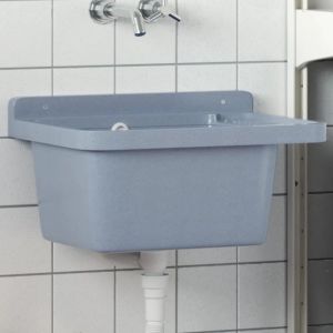 Design In - Vasque à poser Lavabo Évier à poser Bac à laver pour montage murale gris 50x35x24 cm résine CVW90637