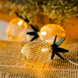 Guirlande lumineuse ananas 4,5 m 30 led, fonctionne à piles, sans télécommande, pour mariage, fête, festival, intérieur