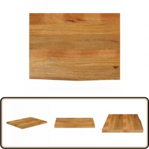 Dessus de table à bord vivant 80x60x2,5 cm bois massif manguier - Dessus De Table - Table Basse - Plateau De Table - Bois Massif - Manguier