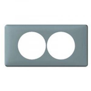 Legrand 068748 Plaque C&eacute;liane - neutre - 2 postes - pour r&eacute;novation - ciment