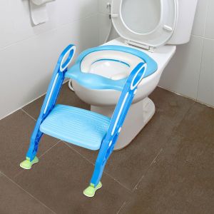 Siège Toilette Enfant Pliable et Réglable,Réducteur de WC Pour Enfant Réducteur de Toilette Bébé pour D'apprentissage à la Propreté (bleu)