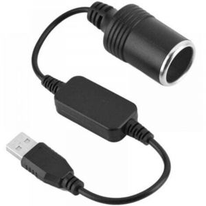 1pc Convertisseur d'adaptateur d'allume-Cigare Port USB vers c&acirc;ble Adaptateur de convertisseur de Prise Allume-Cigare 12V pour enregistreur de