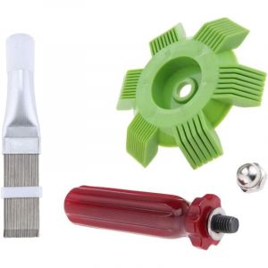 Peigne de climatiseur 2 pi&egrave;ces, peigne &agrave; ailettes de climatiseur peigne &agrave; ailettes en acier inoxydable, peigne de condenseur de climatiseur pour