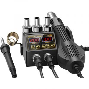 8898D, Station à air chaud, Fer à souder à air chaud, Station de soudage et de reprise à air chaud, Affichage numérique LED, Station de reprise à air