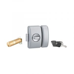 Thirard - Verrou à bouton Universel ajustable pour entrée, hg 5+, dim. cylindre de 35 à 80mm, acier, 5 clés, epoxy argent