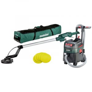 Metabo - ponceuse à long manche lsv 5-225 + aspirateur universel asr 35 l acp Set avec 25 lames de ponçage adhésives p 120 sac à outils