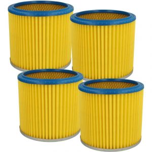 4x filtre pliss&eacute; compatible avec Aqua Vac boxter 15 p, 30 s, 20 s, 15 s aspirateur - bleu / jaune - Vhbw