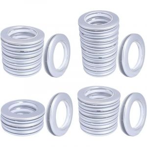 Paquet de 32 Oeillets Rideaux à Clipser, diamètre intérieur 1-9/16 "(40 mm) Anneaux Rideaux Douche Romain kit d’œillets pour Rideau Outil d’ œillet à