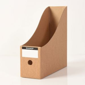 Shining House - 2 Pcs Porte Revues, 26cm x 9cm Carton Kraft Porte Revues Boîte de Rangement de Documents de Papeterie Diviseur D'organisateur de