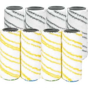 8 Rouleau pour K&auml;rcher 2.055-006.0/2.055-007.0 Rouleaux Brosse pour Karcher FC7 FC5 FC3 FC3d EWM2 Sans Fil （Gris + Jaune）