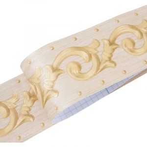 Lablanc - Bordure de papier peint autocollant imperm&eacute;able - Autocollant vintage avec motif de vigne florale 3D - D&eacute;coration pour salon, salle de bain