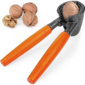 Vtizikl Casse-noix , casse-noix robuste, pince &agrave; noix, ouvre-noix avec manche en bois pour noix, noix de p&eacute;can, noisettes, amandes, noix du Br&eacute;sil,