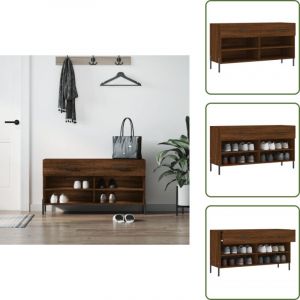 Vidaxl - Banc &agrave; chaussures ch&ecirc;ne marron 102x35x55 cm bois d'ing&eacute;nierie - Meuble Range Chaussure - Banc Rangement Chaussures - Meuble Entr&eacute;e