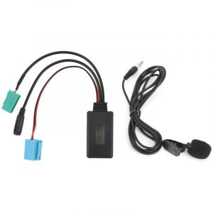 Adaptateur AUX-in stéréo de Voiture de câble Audio Bluetooth 6Pin avec Microphone adapté pour Renault Clio/Espace/Megane