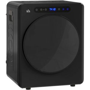 S&egrave;che linge &agrave; &eacute;vacuation - HOMCOM - 1000 W 4 Kg - 6 modes de s&eacute;chage, minuterie - acier inoxydable - 49 x 43 x 61 cm - noir