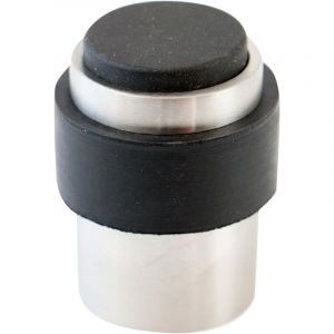 But&eacute;e de porte en acier inoxydable - Butoir de porte mural en caoutchouc avec mat&eacute;riel de fixation au mur et au sol - Bloc Porte mural et sol - Arr&ecirc;t