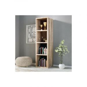 Tag&egrave;re 106 cm de haut Colonne biblioth&egrave;que Couleur ch&ecirc;ne - Ch&ecirc;ne Clair