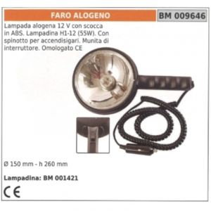 Lampe halog&egrave;ne 55W 12V avec bo&icirc;tier en ABS - prise allume-cigare et interrupteur