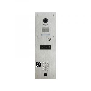 Platine vidéo inox encastrée 1BP avec clavier 100 codes, perçage vigik et boucle magnétique à encombre kjplvbma Aiphone 130352