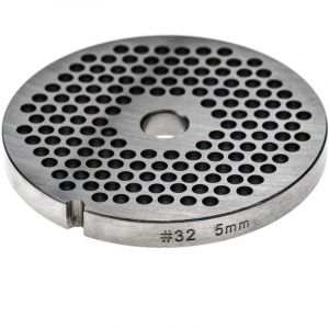 Vhbw - Grille taille 32 compatible avec Porkert hachoir à viande - Diamètre des trous 5mm, trou central 13,4mm, acier inoxydable