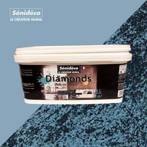 Senideco - Peinture décorative sablée métallisée - diamonds 2,5L pour 20m² coloris Deep Blue