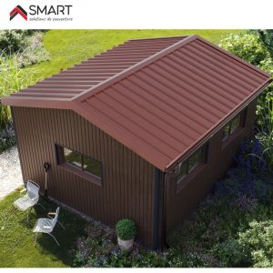 Bravo The Smart Solution - Faiti&egrave;re double crant&eacute;e TR45 - bac acier - t&ocirc;le de couverture - Toiture - Coloris Brun Rouge Terracotta ral 8012 L=2.10m,