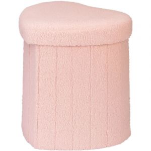 Pouf c&oelig;ur ALLOY, rev&ecirc;tement en mouton, 34 x 28 x 35 cm