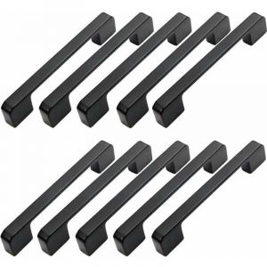 10pcs Poign&eacute;e Meuble Entraxe 160mm-Poign&eacute;e Porte Cuisine Noire Poignee Barre Meuble Poignee De Cuisine Noire 160mm
